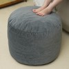 Round Stuffed Pouf Ottoman, Long Faux Fur Poufs with Foam