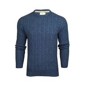 Xact Men's Sustainable Cotton Rich Cable Knit Jumper (Light Denim) M