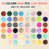 WOOLEE Clay Beads Kit,10665Pcs+ Clay Beads Bracelet Making Kit, 48