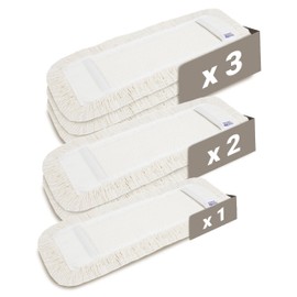 Prieser Set of 1 Professional Cotton Floor Mop 40 cm with Outer Fringes - Mop Cover for Effective Commercial & Home Cleaning - Floor Mop Cover Durable & Washable