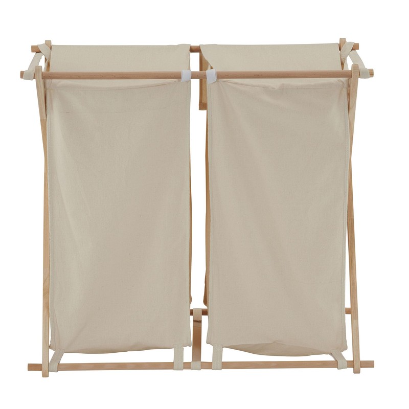 Household Essentials 6786-1 Collapsible Double X-Frame Laundry Hamper Sorter with