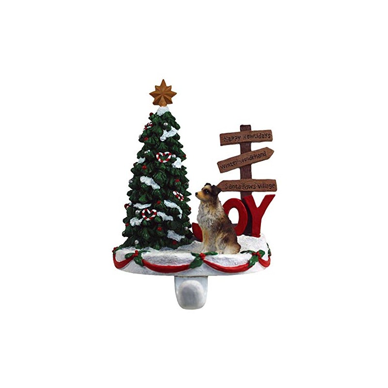 DogLoverStore Australian Shepherd Stocking Holder Hanger Brown