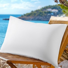 LBRO2M Canadian White Goose Down Pillow 1050 Fill Power 80% Goose Down100% Cotton Pillowcase Queen Down Pillows Ideal for Plush Comfort and Support (20"X36", Set of 1)