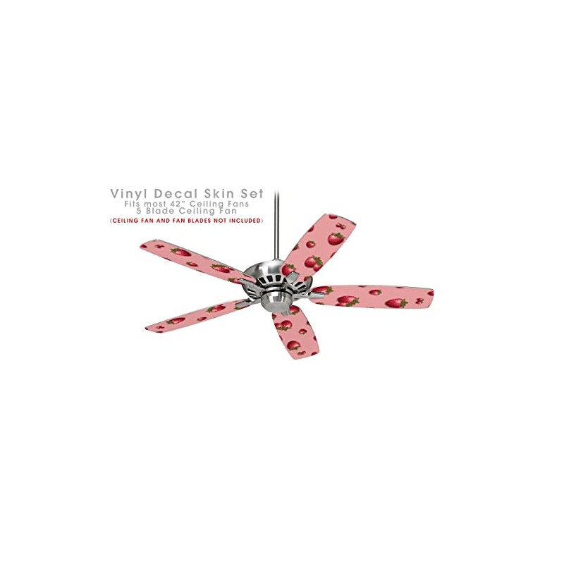 Strawberries on Pink - Ceiling Fan Skin Kit fits most