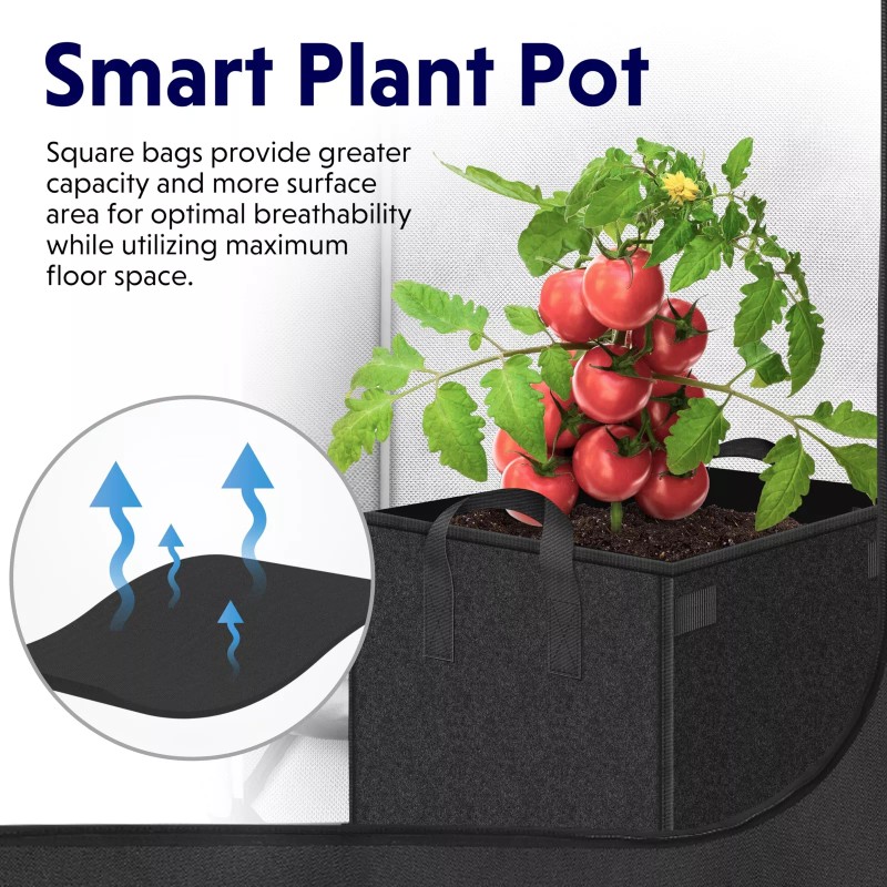 iPower 5-Pack 7 Gallon Square Grow Bags Vegetable/Flow