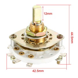 sourcing map 2P3T 2 Pole 3 Throw Single Deck Band Channel Rotary Switch Selector with Plastic Knob