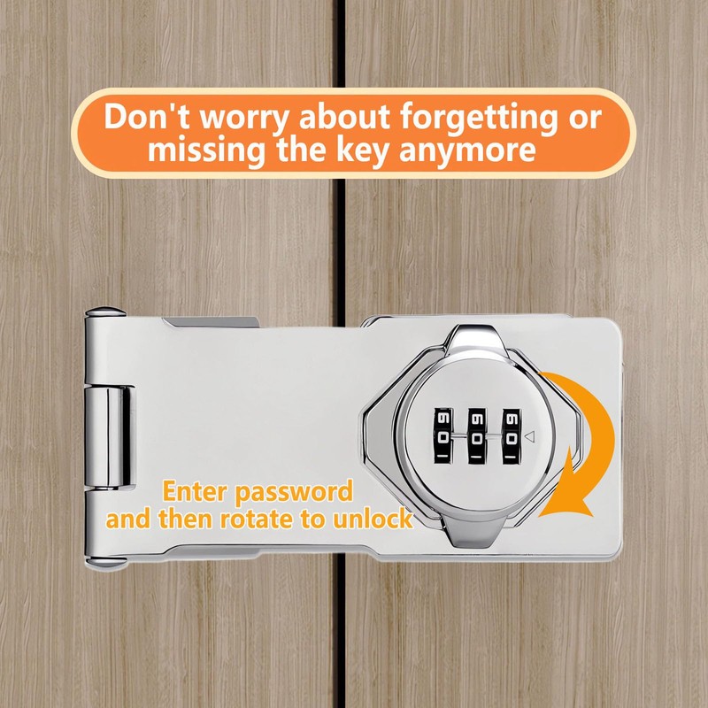 Closet Locks for Double Doors - Keyless Cabinet Lock with