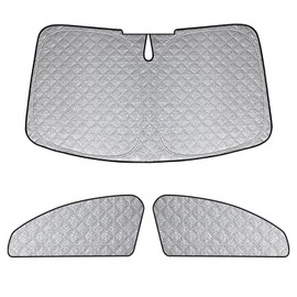 RASHION Sonnenschutz Auto Frontscheibe Kompatibel mit Nissan Qashqai J12 2021-2025 - 3PCS Thermomatte Fahrerhaus, Auto Sonnenblende Frontscheibenabdeckung, Windschutzscheiben Innen Verdunkelung