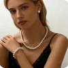 8mm Elegant Pearl Jewelry Set with Gold Chain, Classic White
