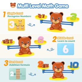 KaeKid Counting Toys for Boys & Girls, Preschool Math Games, Learning Toys for Toddlers, Kids Ages 3+