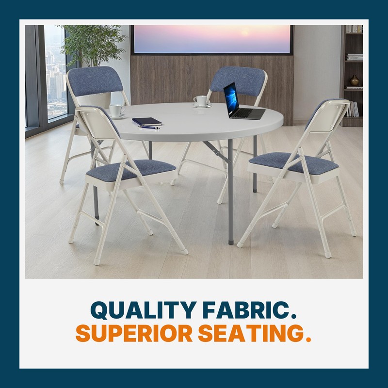 OEF Furnishings OEF2200 Series Heavy-Duty Premium Fabric Padded Upholstery Double-Hinged