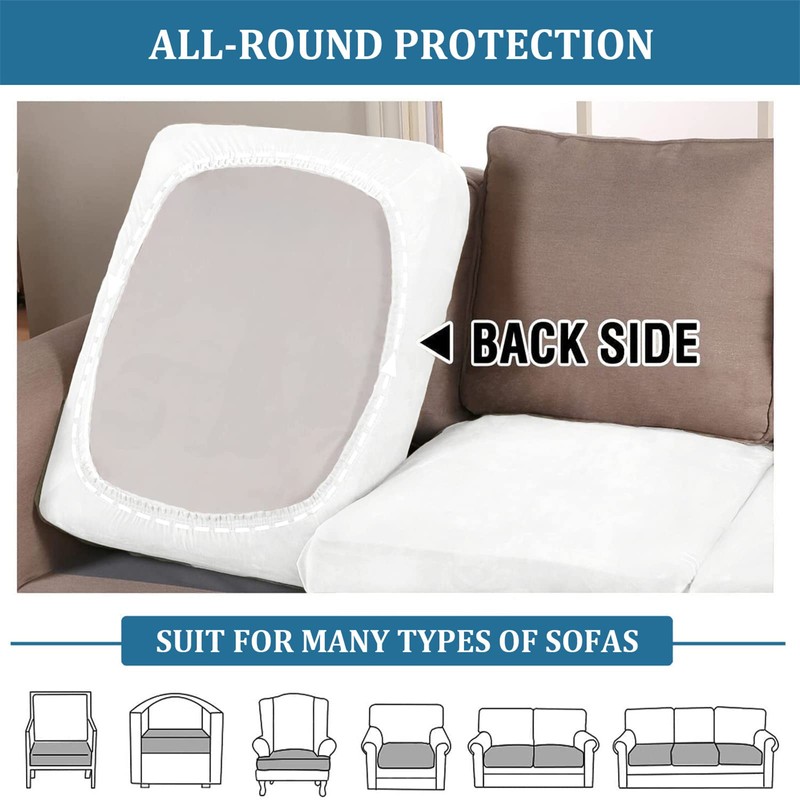 BXFUL Sofa Cushion Covers Stretchy Velvet Sofa Cushion Covers Single