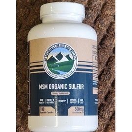 500mg MSM Organic Sulfur by No Boundaries Health Ex 08/2027 180 Ct