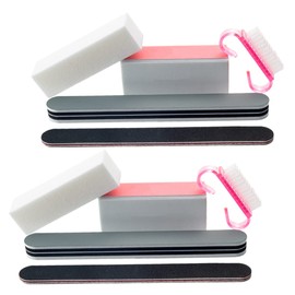 Baluue 1set Professional Nail Files and Cleat Shaped Nail Dust Brushes for Manicure and Pedicure Round Sanding Bar