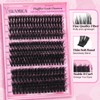 Yawamica Eyelash Clusters Fluffy Cluster Eyelash Extensions 14-20mm Wispy Lash