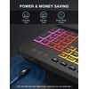 Wireless Keyboard with 8 Colored, 9 Effects Backlits, Wrist Rest,