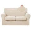 U-NICE HOME 3 Pieces Stretch Loveseat Couch Cover Sofa Cover