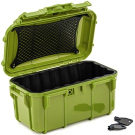 Evergreen 58 Waterproof Dry Box Protective Case - Travel Safe/Mil Spec/USA Made - for Cameras, Lenses, Phones, Pistols, First Aid, Boating, Water Sports, Tacklebox, Ammo Can, Deck Boxes (Green)