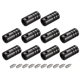 QUARKZMAN Pack of 10 Metal Shoelaces Tips 5 mm Screws Laces Lace Metal Cords End for Trainers Clothing DIY Repair Black, black