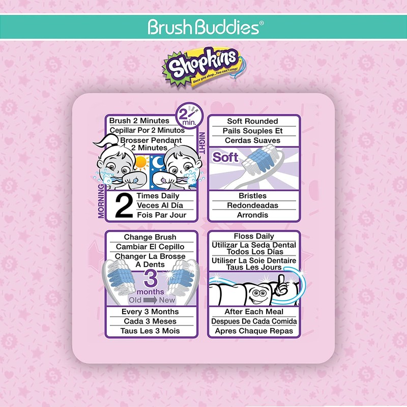Brush Buddies 2 Piece Shopkins Toothbrush
