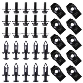 Dfuorty 35pcs Engine Under Cover Splash Shield Guard Bumper Body Bolts U-nut Clip Fastener Kit Compatible for Nissan Infiniti Engine Guard Mudguard Buckle