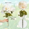 MERIXMAS 2 Bouquet 14 Heads Peonies Artificial Flowers, White Fake
