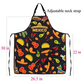 BNQL Mexico Apron Mexican Gifts Funny Mexico Gifts Mexican Food Gift Mexican Vacation Gifts Mexican Kitchen Cooking Apron (Mexico Apron)
