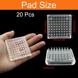 Biaungdo 20 Pcs Carpet Protector Spiked Caster Cups, Clear Plastic Caster Cups Square Carpet Protectors Comfortable Touch Caster Cup for Sofas/Chairs/Tables/Other Furniture(47mmx47mm)