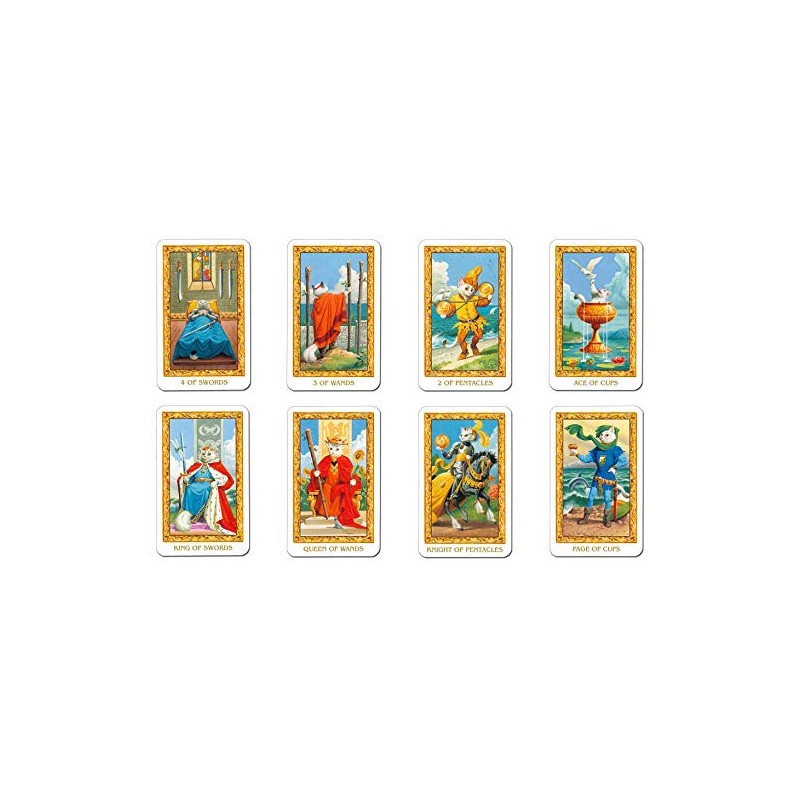 Tarot Cards, Mini Size, Divination Telling, 78 Cards, Miniature, White