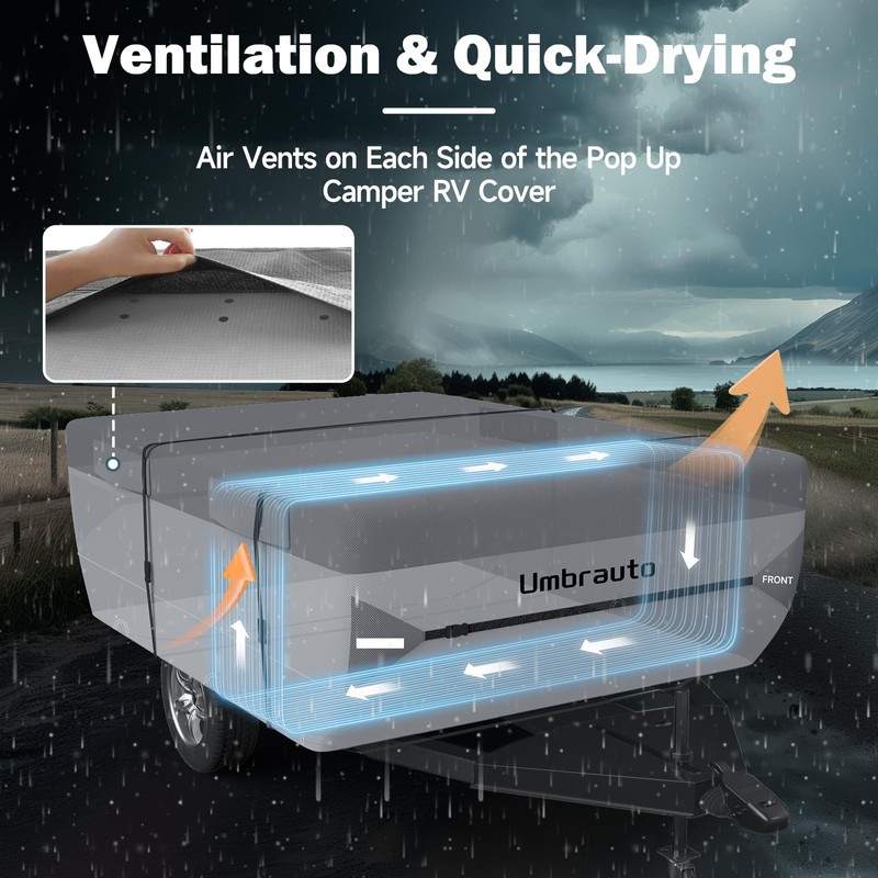 Umbrauto Pop Up Folding Camper Cover Upgraded 7 Layers Top