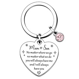 QMVMV Mum and Son Gifts Keyring for Mum Birthday Thanksgiving Christmas Mother's Day Gift for Mum Mummy