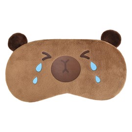 VerteLife Sleep Mask Capybara Eye Masks Cartoon Animal Eyeshade for Sleeping, Soft Plush Blindfold Novelty Travel Eye Cover for Children Adult (Capybara,Cry)