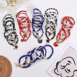 Cooluckday 36 Pcs Holiday Bracelets for Women Teen Girls Gifts Easter Mother's Day Christmas St. Patrick's Day Mardi Gras Bracelets Stackable Stretch Friendship Bracelets Set, 36Pcs Graduation