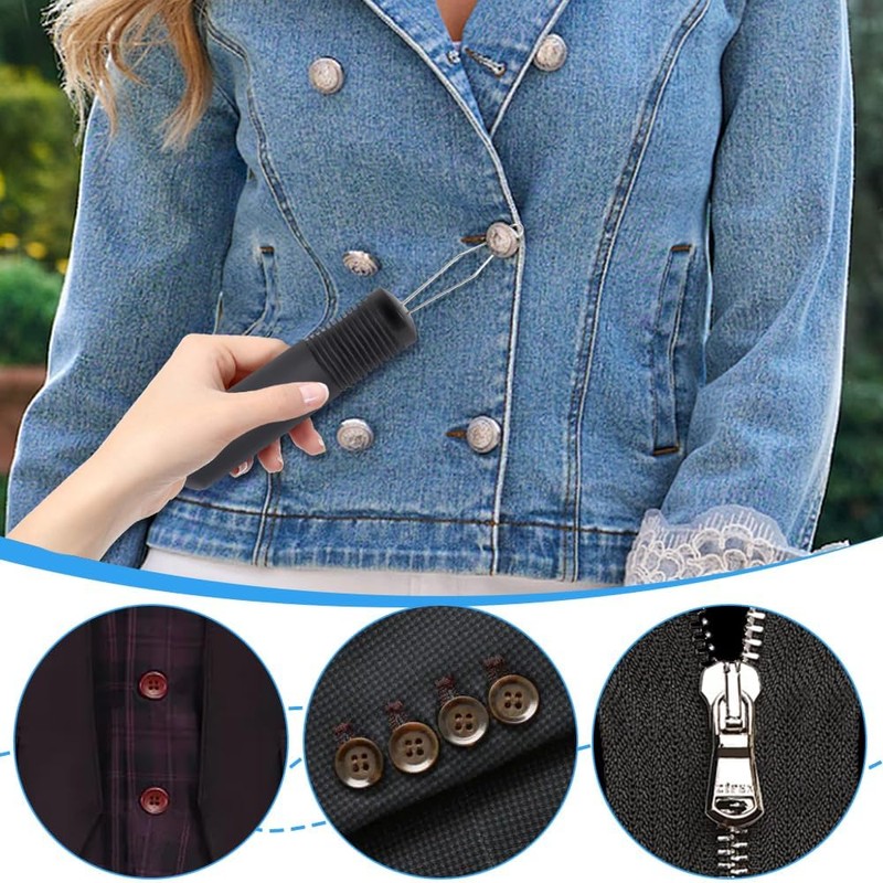 Button Hook, Button Aid, Easy to Hold Button, Self-Aid Tool,