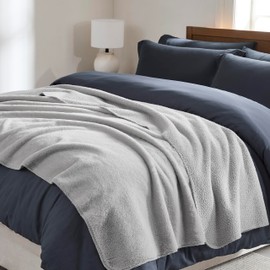 WDCOZY Faux Fur Throw Blanket Plush Rabbit Fur Super Soft Cozy Fluffy Luxurious Blankets Couch Bed Sofa Chair Home Decor Pearl Warm Furry Fall Winter Blanket 50" x 60", Grey