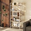 Folding Bookshelf,5 Tier Bookcase Foldable Shelf with X-Bracket Design, Adjustable