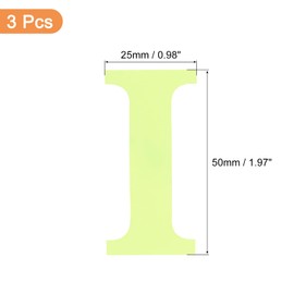 uxcell 3Pcs 2" Glow in The Dark Alphabet Letter Sticker Wall Ceiling Decor Sticker Letter I Adhesive Glowing Sticker for Ceiling, Wall Decorations, Room Decor