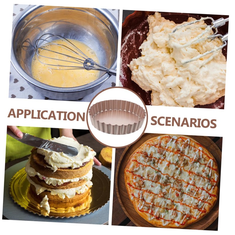 Mobestech 2pcs Non-Stick Quiche Pans Removable Bottom Tart Baking Trays