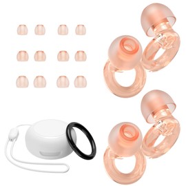 JUSTRVN Ear Plugs for Concert, 2 Pairs of Noise Reduction Earplugs 25dB-30dB with 8 Ear Tips&Carry case,Reusable Hearing Protection earplugs for Sleep,Social,Work,Focus&Noise Sensitivity