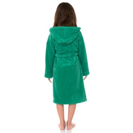 TowelSelections Big Girls’ Robe, Kids Soft Plush Hooded Fleece Bathrobe Size 10 Mint Leaf