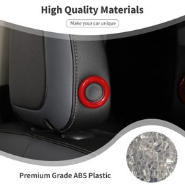 PDKLIN for Colorado Rear Seat Headrest Button Trim Ring Fit for Chevy Colorado/GMC Canyon 2014-2022 Red Interior Accessories 2pcs
