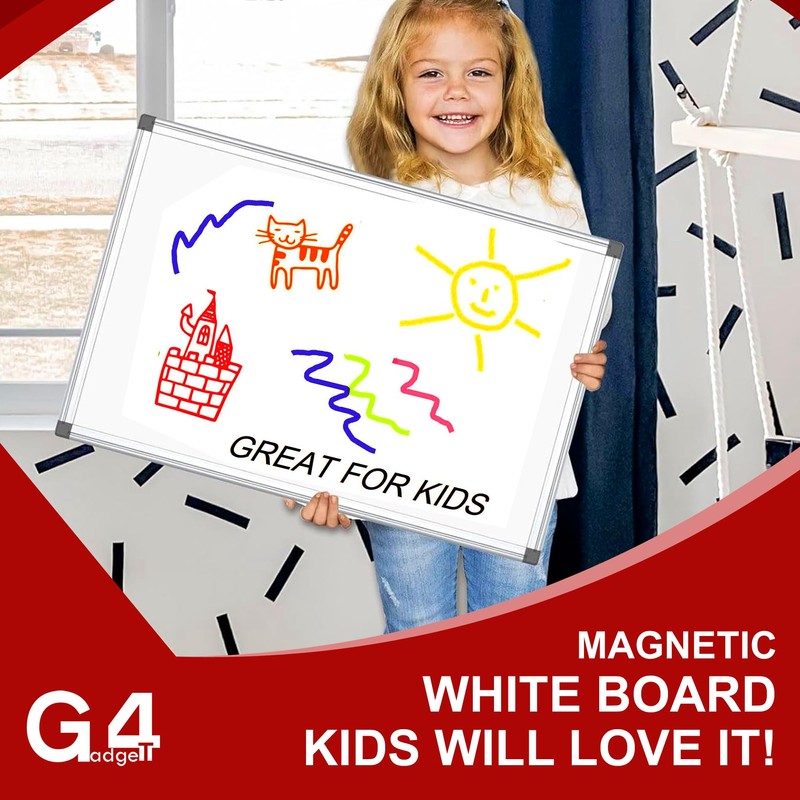 G4GADGET Dry Wipe Magnetic Whiteboard Mini Office Notice Memo White