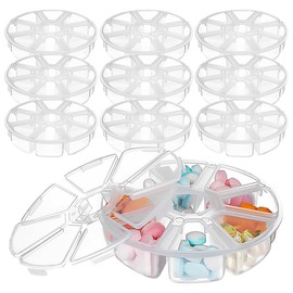 10pcs Round Plastic Storage Box with Compartments Versatile Organizer for Cosmetics and Sundries for Desktop Office and Home