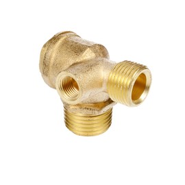 Air Compressor Check Valve Check Valve Brass 3 Way Female Thread Check Valve Hose Connection Tool (1/2" x 3/8" x 1/8")