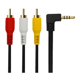 3.5mm to 3 RCA Male Plug to RCA Stereo Audio Video Male AUX Cable 3.5mm RCA AV Camcorder Video Cable (3.5 Elbow 2.5m)