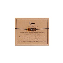 Fuqimanman2020 Healing Gemstone Crystal Zodiac Bracelet Natural Stone Horoscope Stretch Bracelets for Women