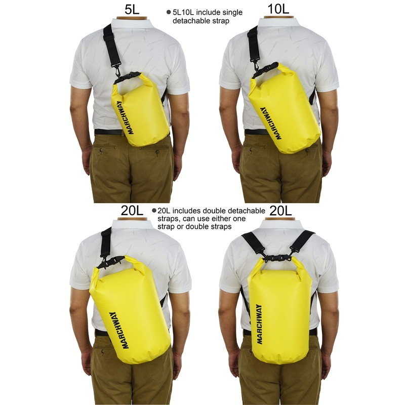 MARCHWAY Floating Waterproof Dry Bag 5L/10L/20L/30L/40L, Roll Top Sack Keeps