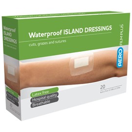 AeroFilm Plus Waterproof Island Film Dressing 6cm x 7cm, Box of 20