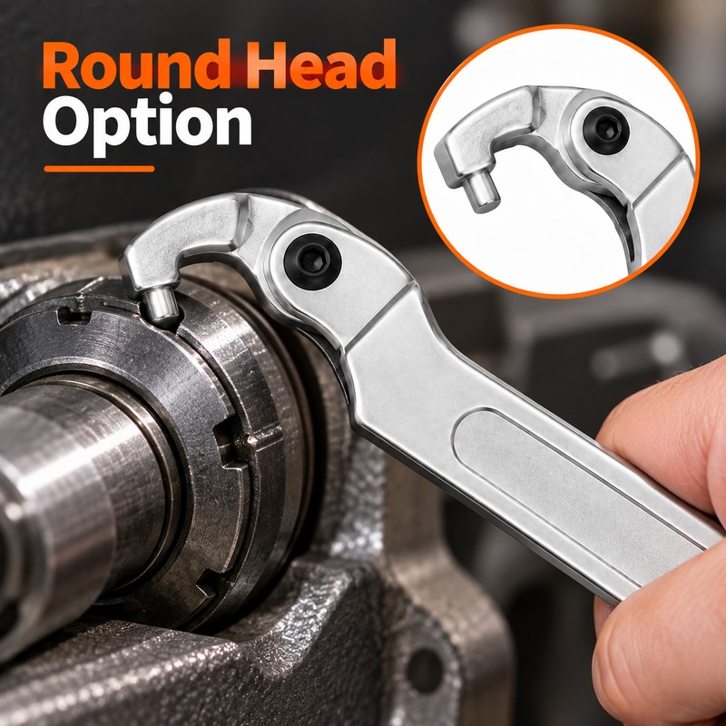 Adjustable Hook Spanner Wrench for Metal Fasteners – Chrome Vanadium