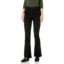 Levi Strauss Signature Gold Women's Juniors High Rise Flare Jeans, Black Opal-Waterless, 17